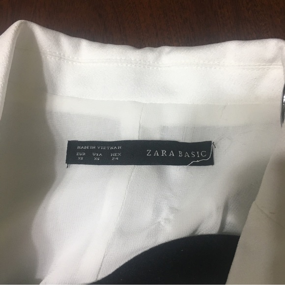 Zara Tuxedo black and white jumpsuit hidden zipper XS - Picture 10 of 12